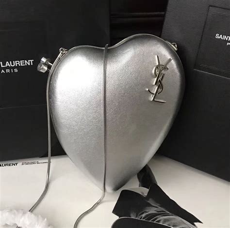 ysl heart bag silver|YSL heart purse.